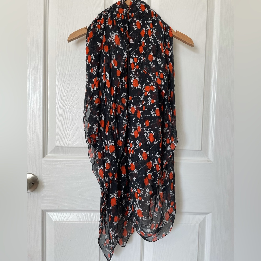 The Kooples Dotted Line Flowers Scarf